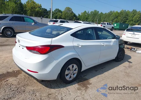 2016 Hyundai Elantra Se z USA, uszkodzony, nr VIN 5NPDH4AE2GH721252